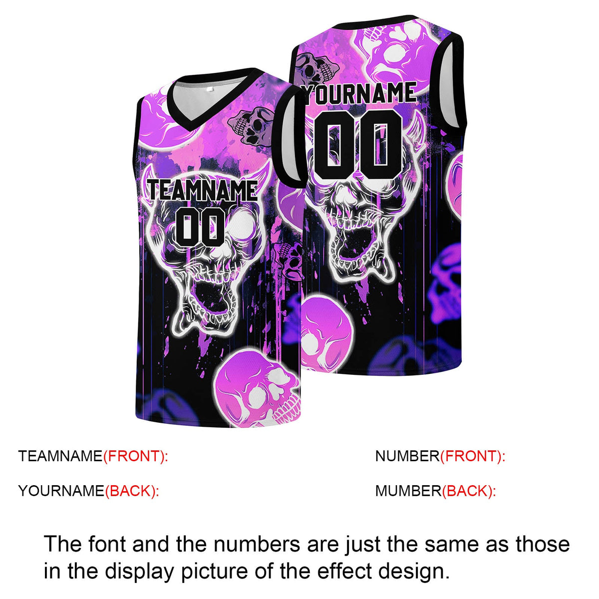 Custom basketball jersey for men and women. Stitched and printed name, number and logo Purple enthsush