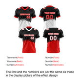 Custom Red White Reversible Football Jersey Personalized Gradient Football Shirts for Men Printed Team Name Number Logo
