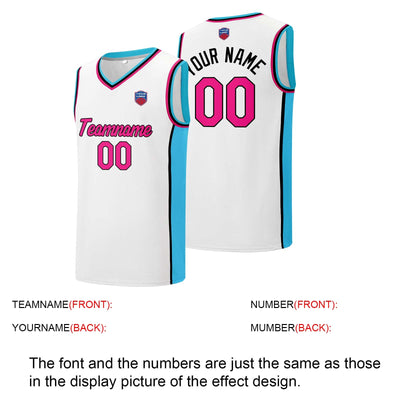 Custom basketball jersey shorts for men and women. Embroidered and printed name, number and logo White enthsush