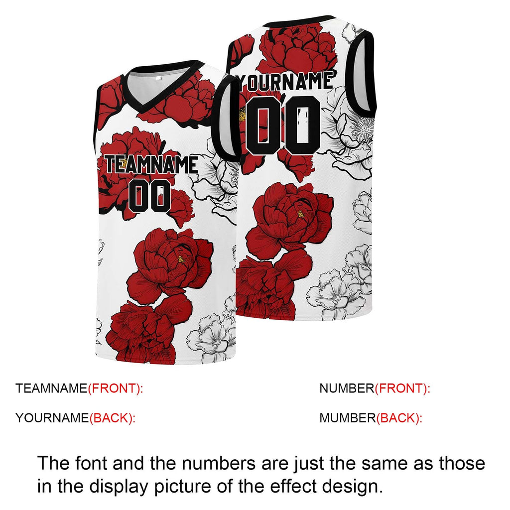 Custom basketball jersey for men and women. Stitched and printed name, number and logo Red enthsush