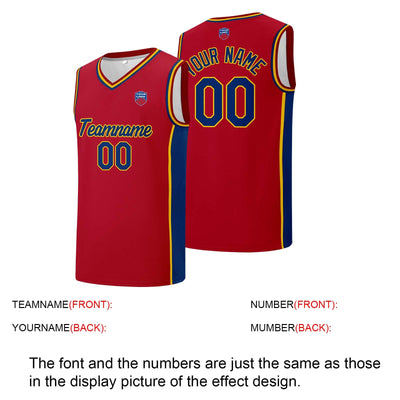 Custom basketball jersey shorts for men and women. Embroidered and printed name, number and logo Red enthsush