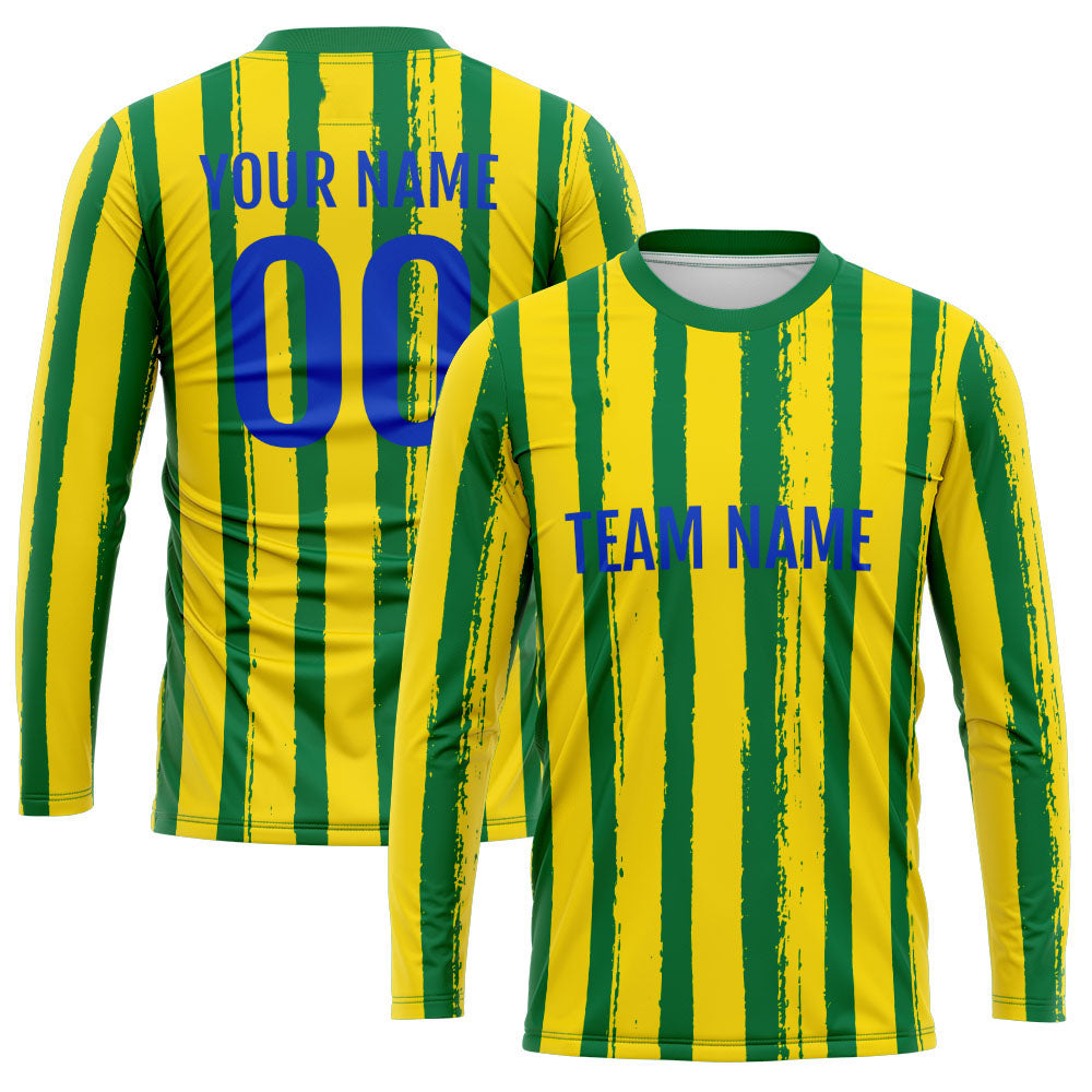 Custom Basketball Soccer Football Shooting Long T-Shirt for Adults and Kids Stripe-Green enthsush