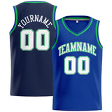 Custom Stitched Basketball Jersey for Men, Women And Kids Royal-Navy-White-Kelly Green