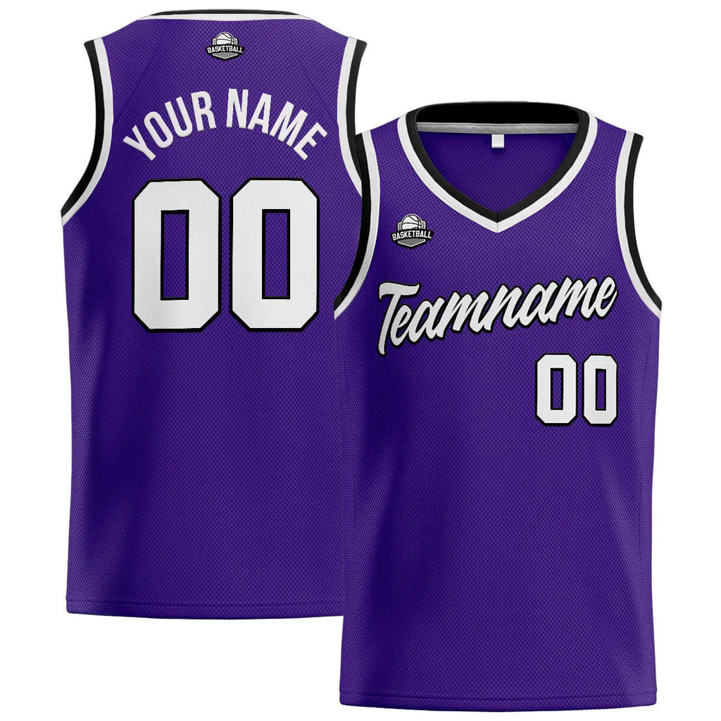 Custom Stitched Basketball Jersey for Men, Women  And Kids Purple-White-Black enthsush