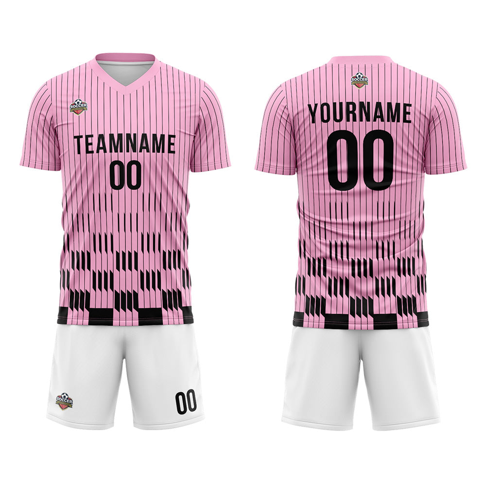 Custom Soccer Jerseys for Men Women Personalized Soccer Uniforms for Adult and Kid Pink-White enthsush
