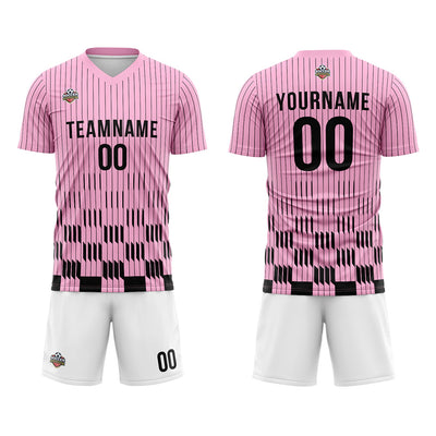 Custom Soccer Jerseys for Men Women Personalized Soccer Uniforms for Adult and Kid Pink-White enthsush