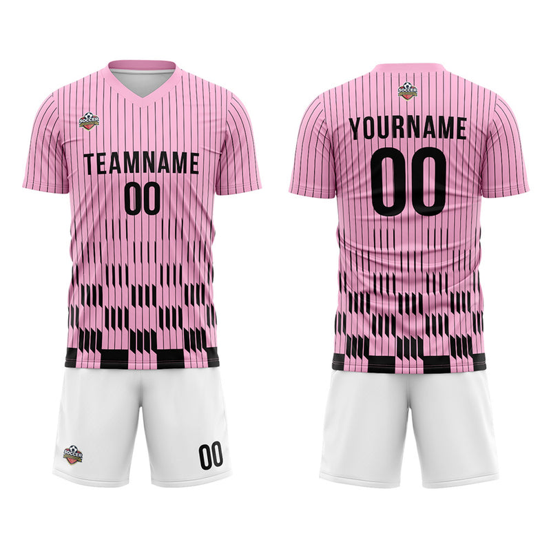 Custom Soccer Jerseys for Men Women Personalized Soccer Uniforms for Adult and Kid Pink-White