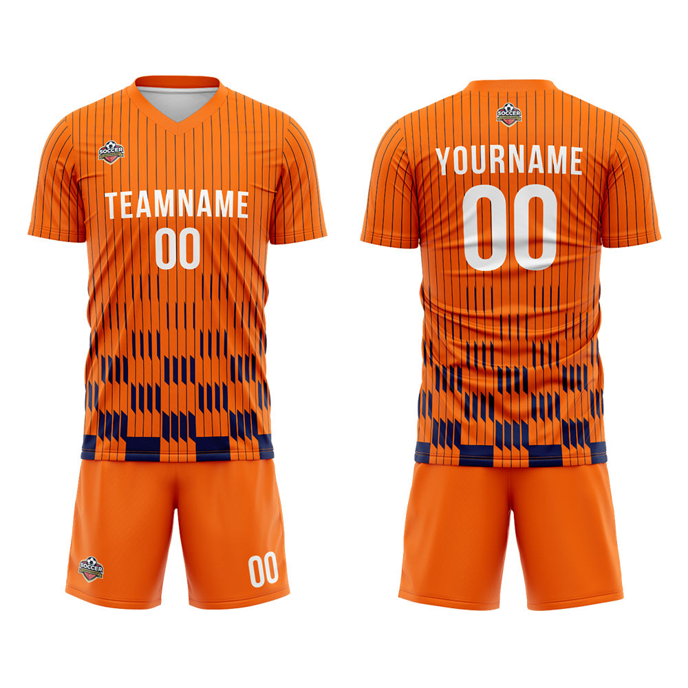 Custom Soccer Jerseys for Men Women Personalized Soccer Uniforms for Adult and Kid Orange-Navy enthsush