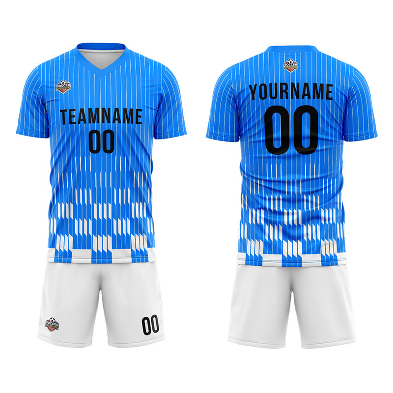 Custom Soccer Jerseys for Men Women Personalized Soccer Uniforms for Adult and Kid Blue-White