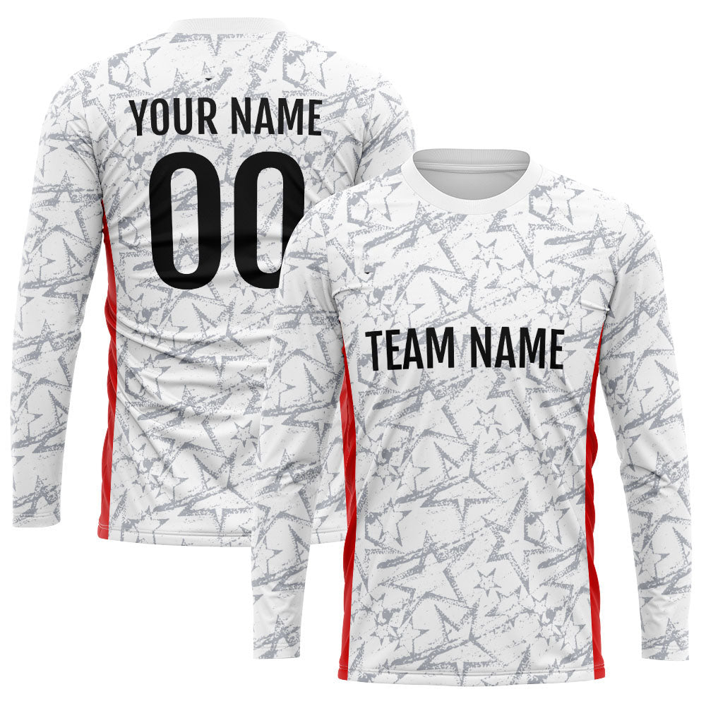 Custom Basketball Soccer Football Shooting Long T-Shirt for Adults and Kids Star-White enthsush