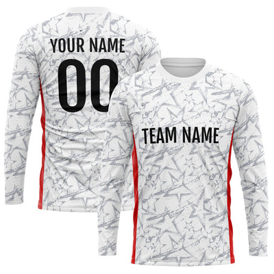 Custom Basketball Soccer Football Shooting Long T-Shirt for Adults and Kids Star-White enthsush