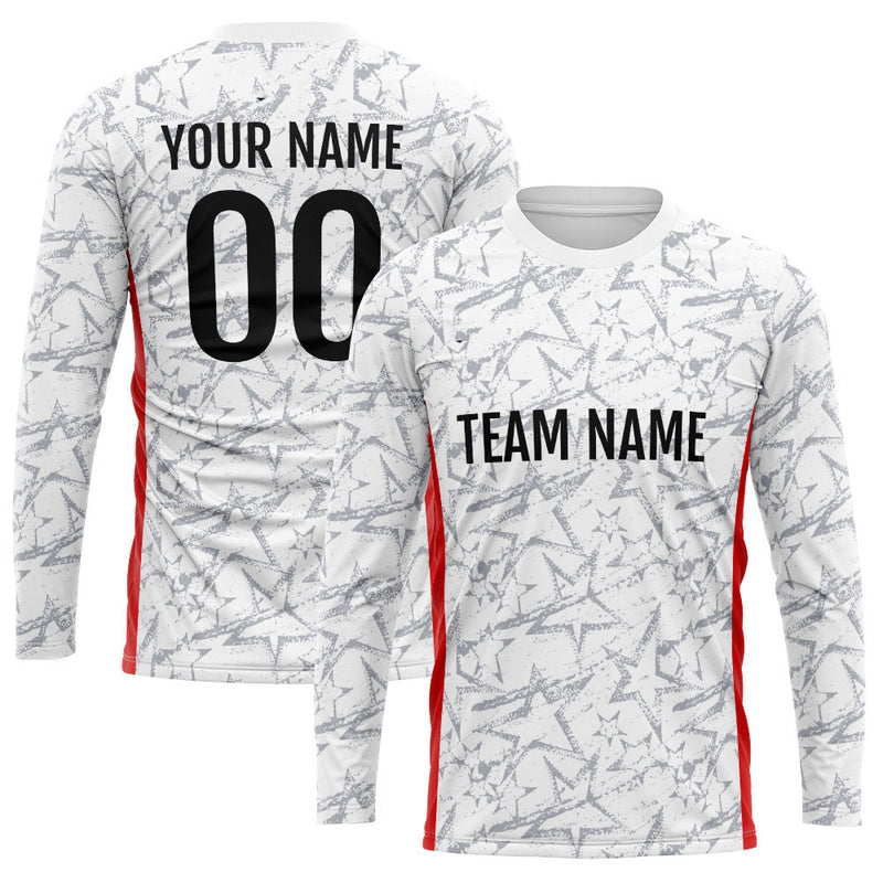 Custom Basketball Soccer Football Shooting Long T-Shirt for Adults and Kids Star-White enthsush