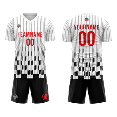 Custom Soccer Jerseys for Men Women Personalized Soccer Uniforms for Adult and Kid Black-White enthsush