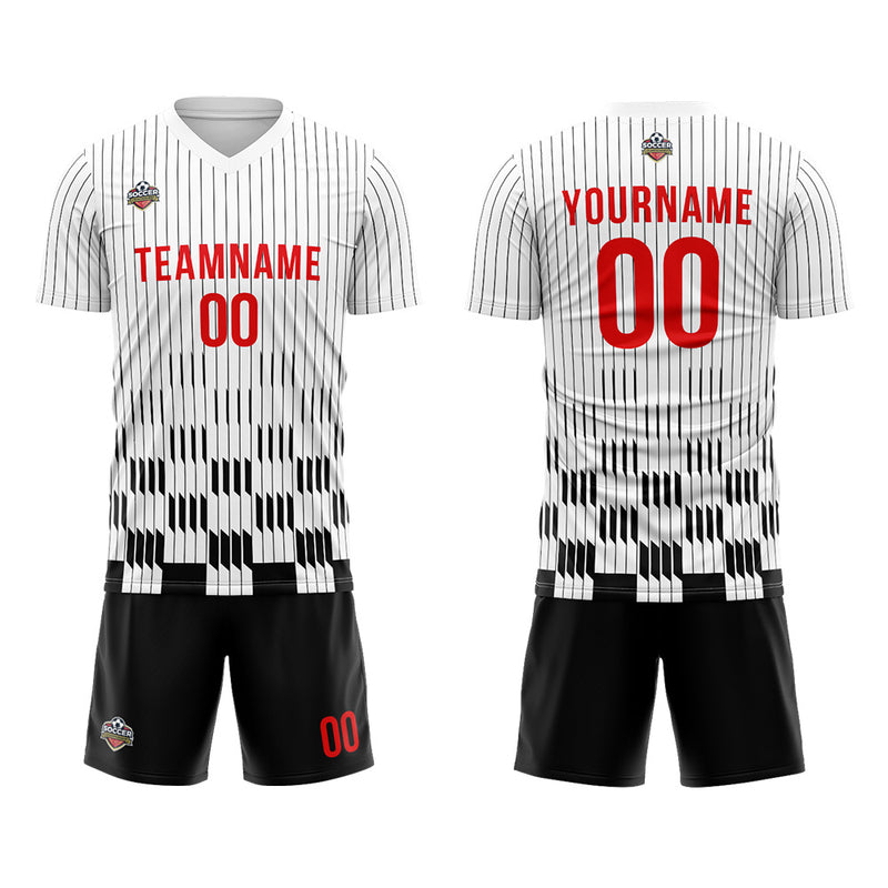 Custom Soccer Jerseys for Men Women Personalized Soccer Uniforms for Adult and Kid Black-White