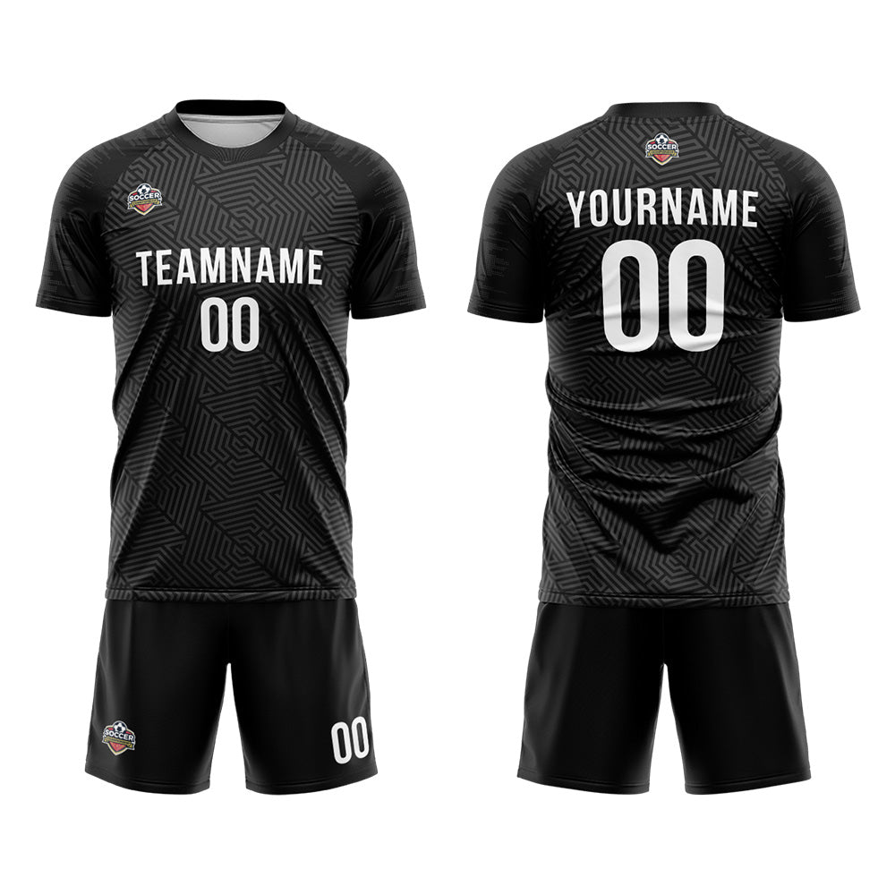 Custom Soccer Jerseys for Men Women Personalized Soccer Uniforms for Adult and Kid Black enthsush