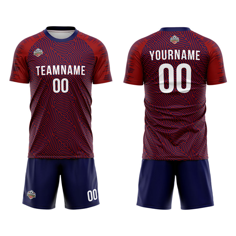 Custom Soccer Jerseys for Men Women Personalized Soccer Uniforms for Adult and Kid Burgundy-Navy