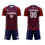 Custom Soccer Jerseys for Men Women Personalized Soccer Uniforms for Adult and Kid Burgundy-Navy