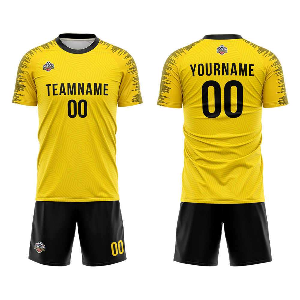 Custom Soccer Jerseys for Men Women Personalized Soccer Uniforms for Adult and Kid Yellow-Black enthsush