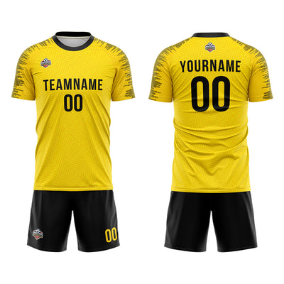 Custom Soccer Jerseys for Men Women Personalized Soccer Uniforms for Adult and Kid Yellow-Black enthsush