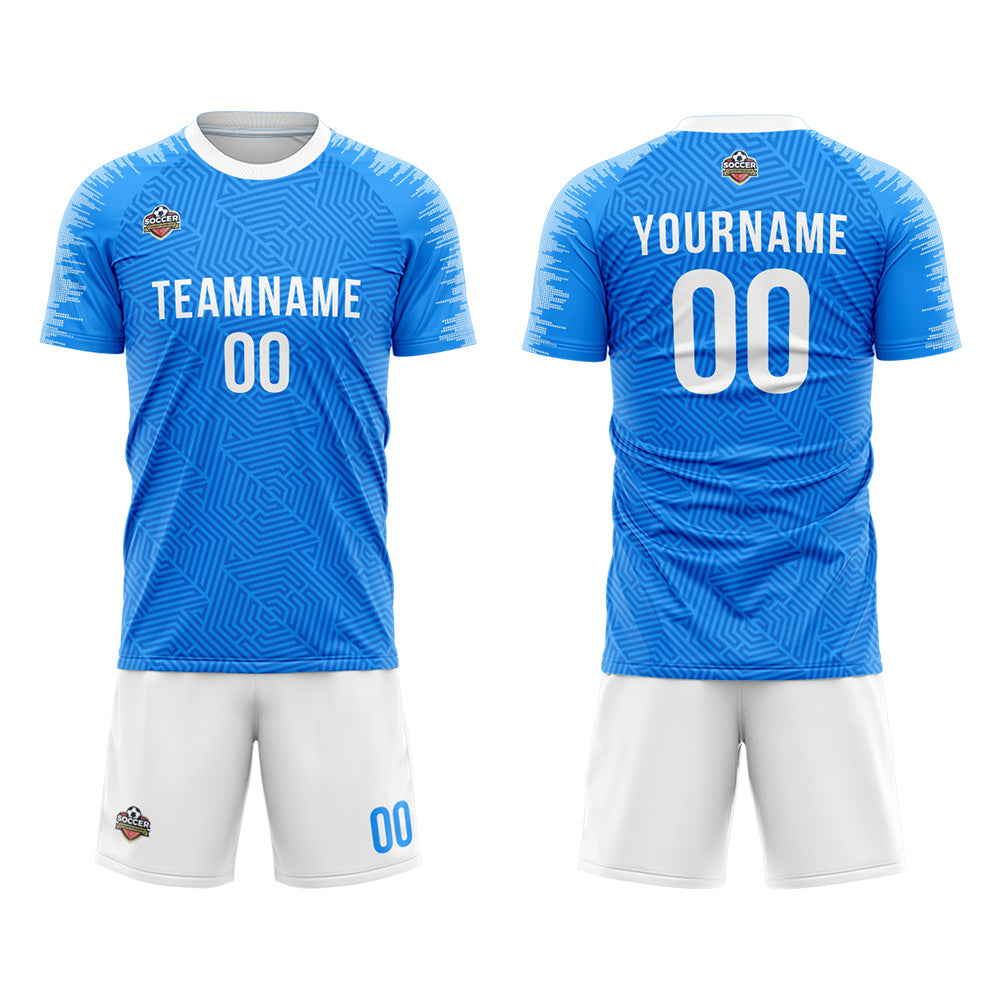 Custom Soccer Jerseys for Men Women Personalized Soccer Uniforms for Adult and Kid Blue-White enthsush