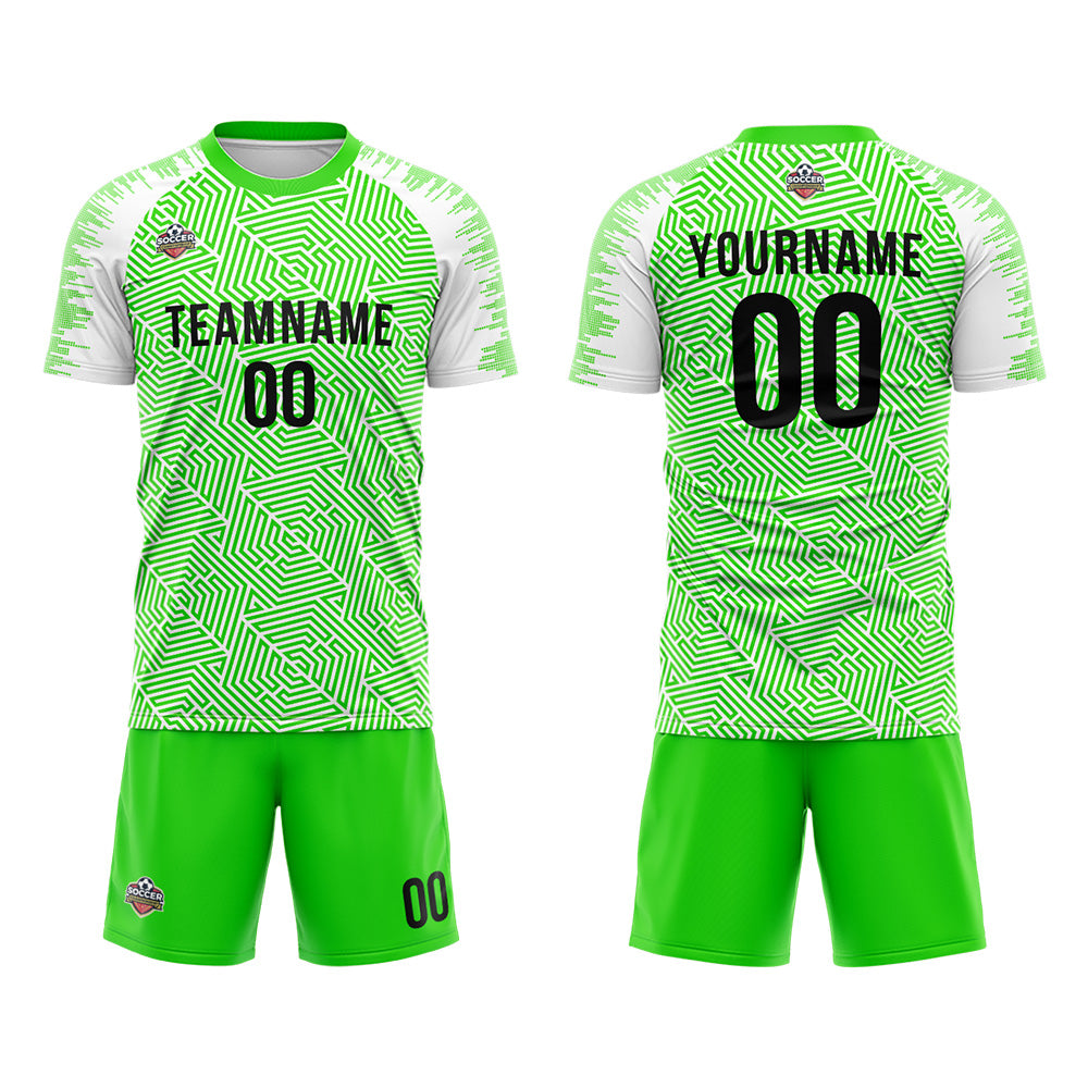 Custom Soccer Jerseys for Men Women Personalized Soccer Uniforms for Adult and Kid Green-White enthsush