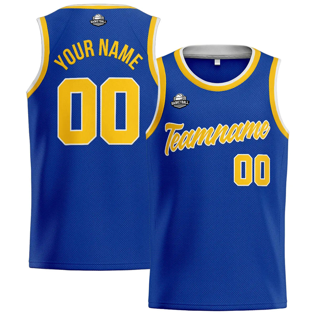 Custom Stitched Basketball Jersey for Men, Women  And Kids Royal-Yellow enthsush