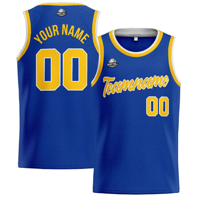 Custom Stitched Basketball Jersey for Men, Women  And Kids Royal-Yellow enthsush