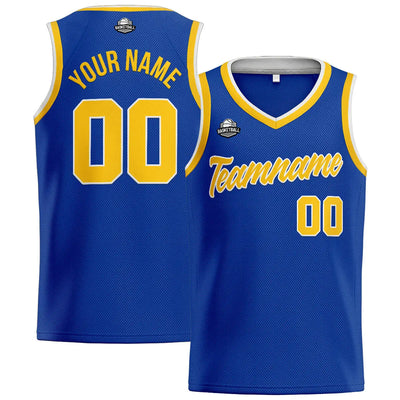 Custom Stitched Basketball Jersey for Men, Women  And Kids Royal-Yellow enthsush