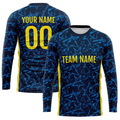 Custom Basketball Soccer Football Shooting Long T-Shirt for Adults and Kids Star-Navy enthsush
