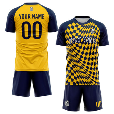 Custom Soccer Jerseys for Men Women Personalized Soccer Uniforms for Adult and Kid Yellow-Navy enthsush