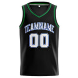 Custom Stitched Basketball Jersey for Men, Women And Kids Black-White-Kelly Green-Royal