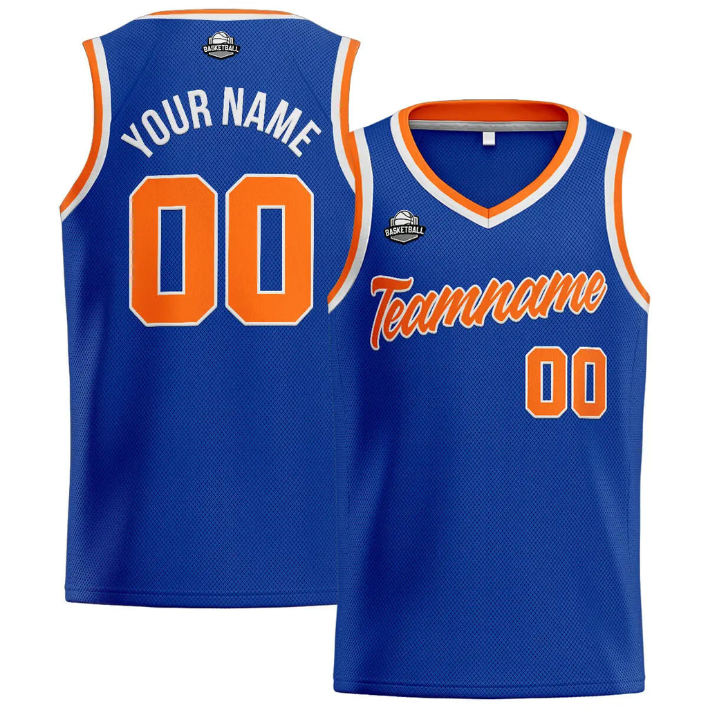 Custom Stitched Basketball Jersey for Men, Women  And Kids Royal-Orange enthsush