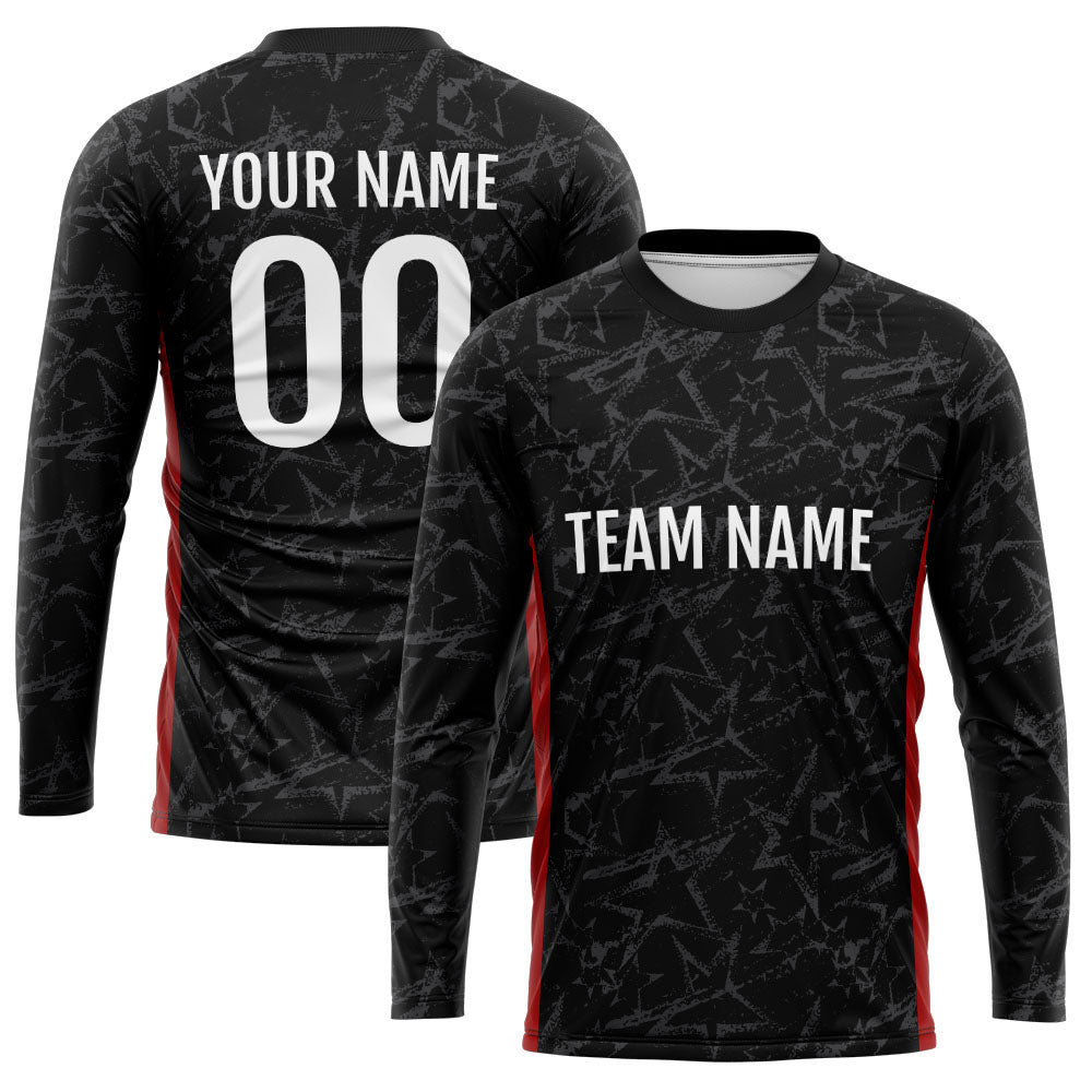 Custom Basketball Soccer Football Shooting Long T-Shirt for Adults and Kids Star-Black enthsush