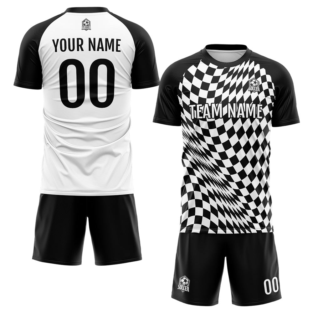 Custom Soccer Jerseys for Men Women Personalized Soccer Uniforms for Adult and Kid Black-White enthsush