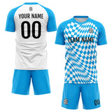 Custom Soccer Jerseys for Men Women Personalized Soccer Uniforms for Adult and Kid Light Blue-White