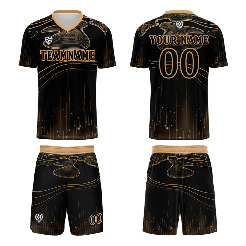 Custom Black Light Brown Soccer Jerseys for Men Women Personalized Soccer Uniforms for Adult and Kid