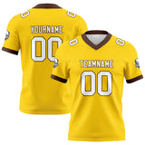 Custom Yellow Brown Football Jersey Personalized Football Shirts for Men Women  Printed Team Name Number Logo