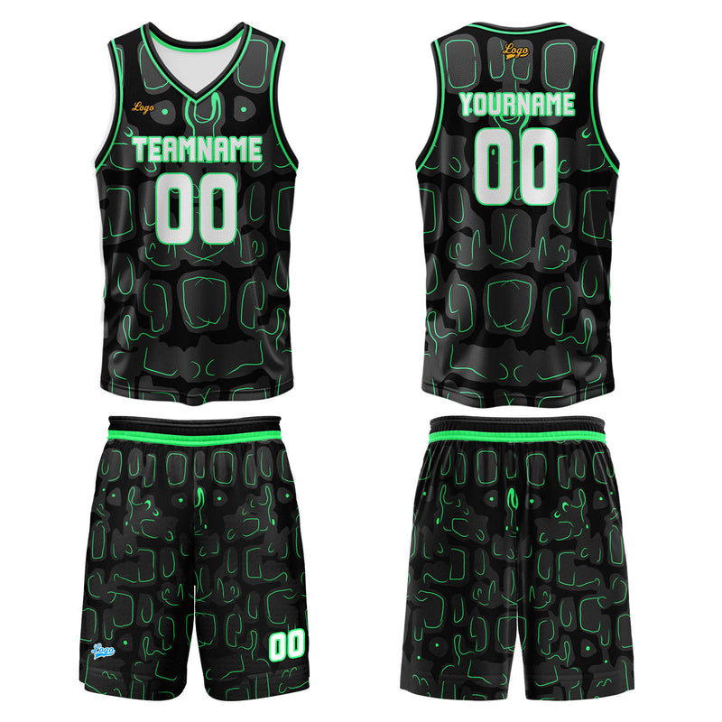 Custom Green Basketball Jersey Uniform Suit Printed Your Logo Name Number
