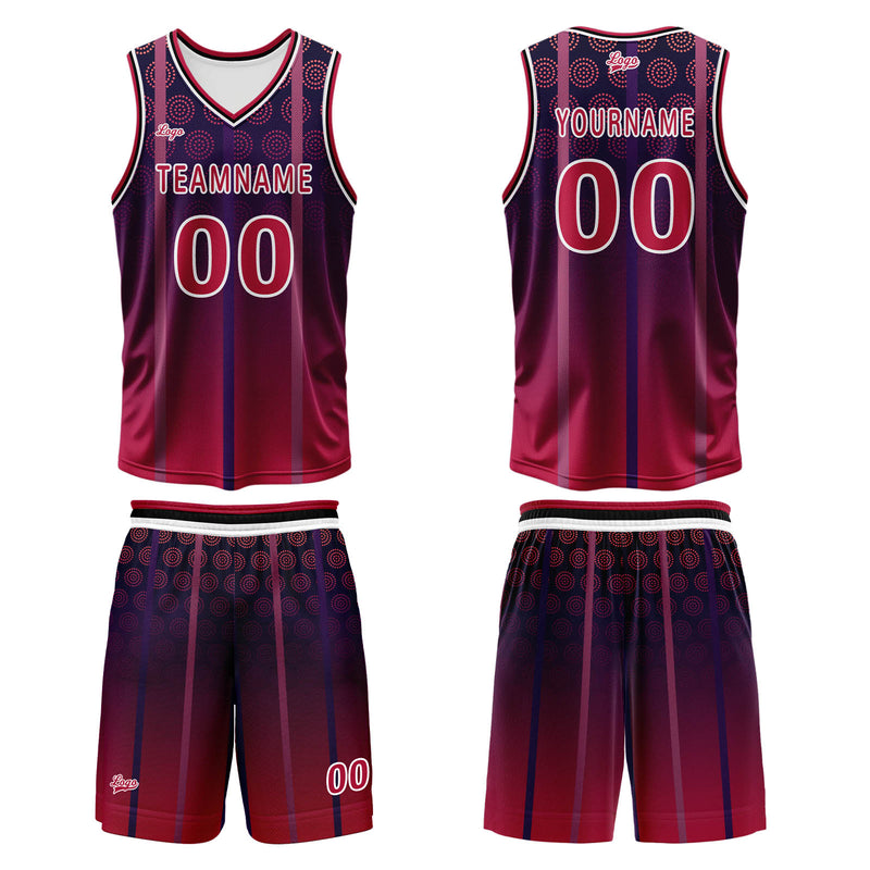 Custom Red Basketball Jersey Uniform Suit Printed Your Logo Name Number
