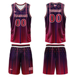 Custom Red Basketball Jersey Uniform Suit Printed Your Logo Name Number