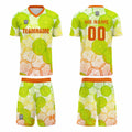 Custom Green Orange Jerseys for Men Women Personalized Soccer Uniforms for Adult and Kid enthsush