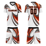 Custom White Brown Jerseys for Men Women Personalized Soccer Uniforms for Adult and Kid