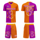 Custom Purple Orange Soccer Jerseys for Men Women Personalized Soccer Uniforms for Adult and Kid