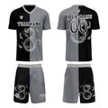 Custom Black Gray Soccer Jerseys for Men Women Personalized Soccer Uniforms for Adult and Kid enthsush