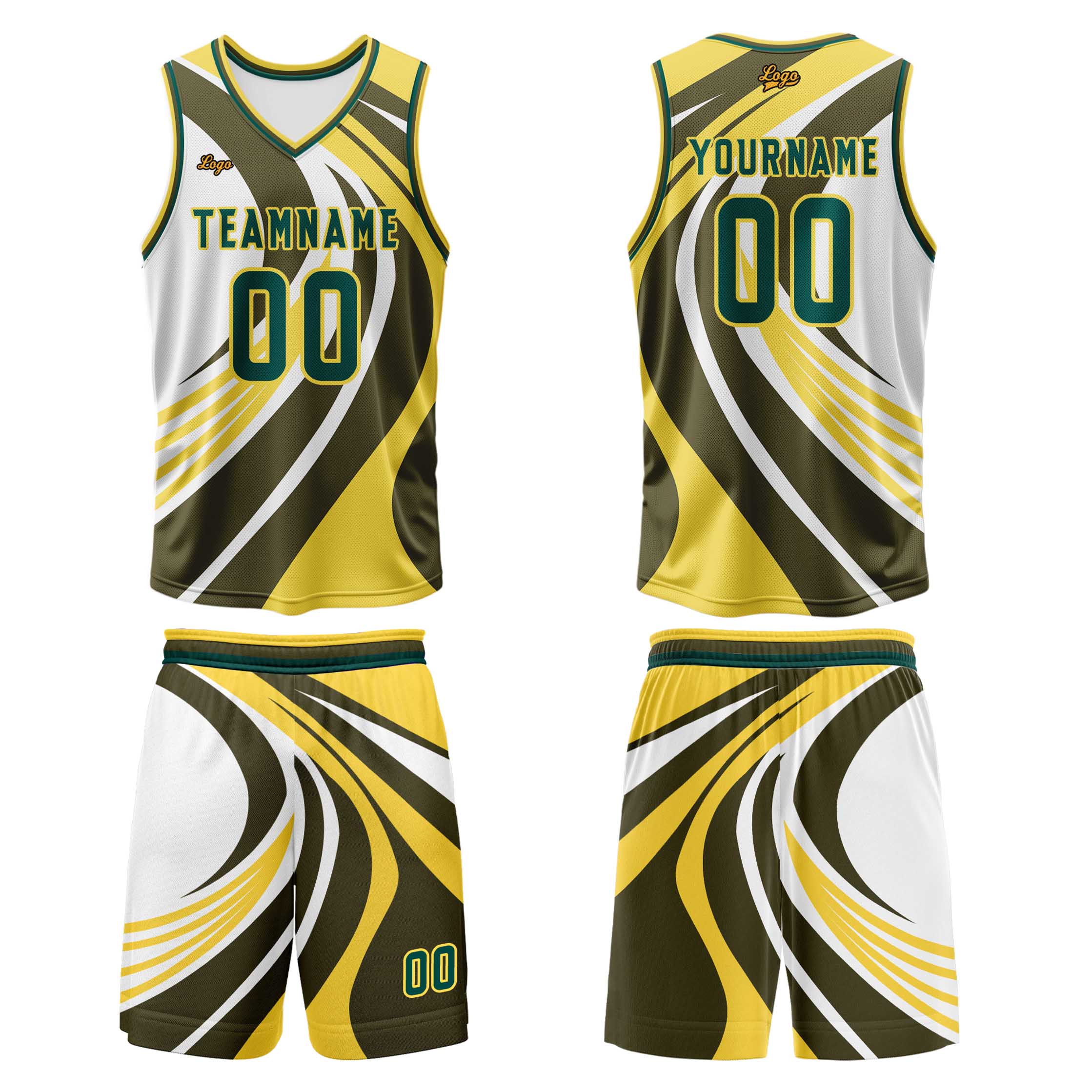 Custom Lemon Yellow Green Basketball Jersey Uniform Suit Printed Your Logo Name Number enthsush