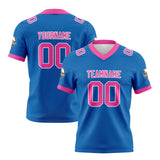 Custom Blue Pink Football Jersey Personalized Football Shirts for Men Women  Printed Team Name Number Logo