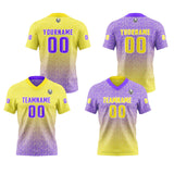 Custom Yellow Purple Football Jersey Personalized Gradient Football Shirts for Men Printed Team Name Number Logo