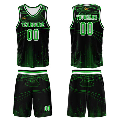 Custom Green Basketball Jersey Uniform Suit Printed Your Logo Name Number enthsush