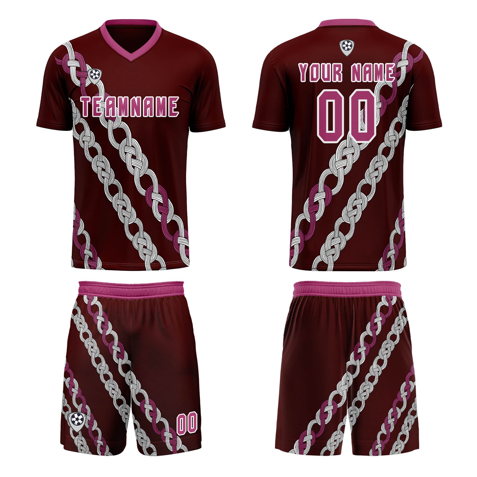 Custom Pink Red Jerseys for Men Women Personalized Soccer Uniforms for Adult and Kid enthsush