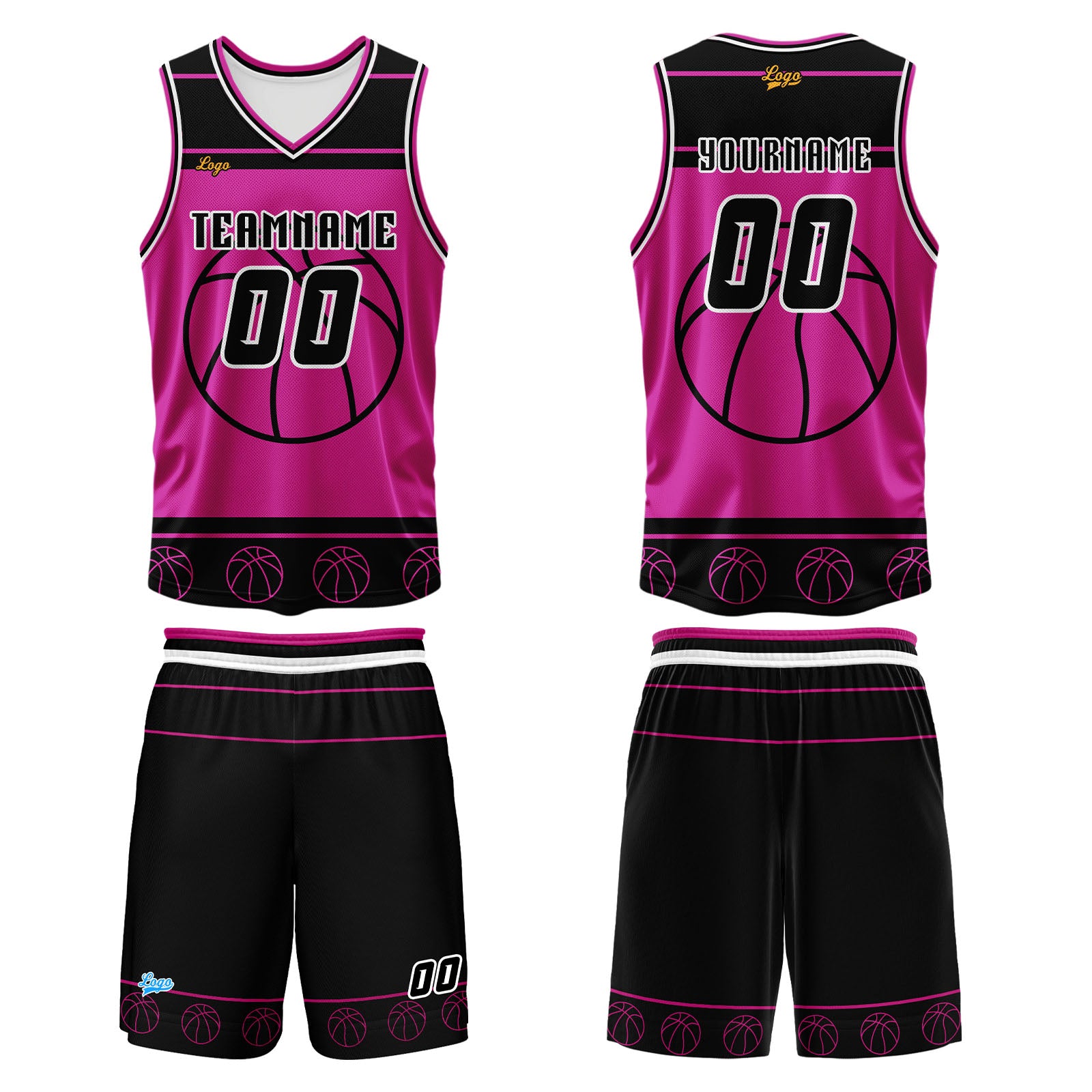 Custom White Rose Basketball Jersey Uniform Suit Printed Your Logo Name Number enthsush